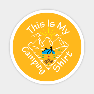 This Is My Camping Shirt Funny Triangle Colour Line art retro design Magnet